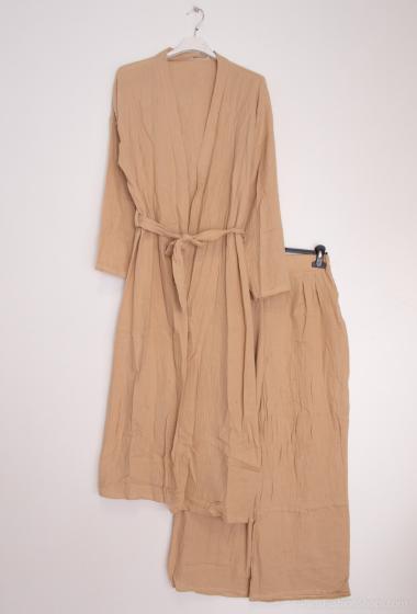 Grossiste Maia H. - ensemble kimono et pantalon sur tissu gaze Cotton