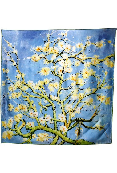 Wholesaler Maison Fanli - Silk scarf - Van gogh almond blossom