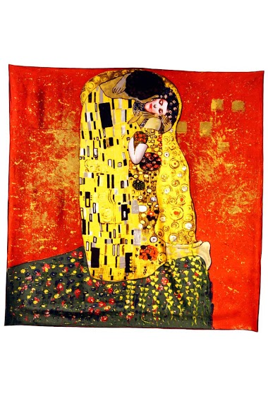 Grossiste Maison Fanli - Carré de soie - Le Baiser Klimt