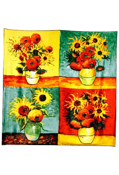 Wholesaler Maison Fanli - Silk scarf - Van Gogh Sunflowers