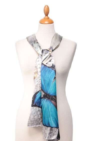 Großhändler Maison Fanli - Seidensatin-Schals mit Digitaldruck
