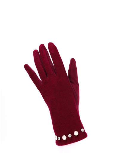 Wholesaler Maison Fanli - Glove with pearls and rhinestones