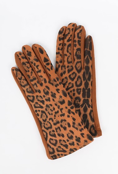 Großhändler Maison Fanli - Leoparden-Velourshandschuh