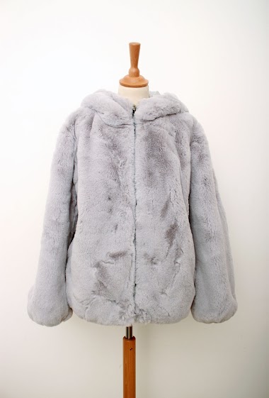Großhändler Maison Fanli - Thick fur coat with hood