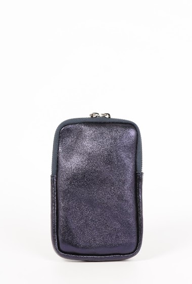 Wholesaler Maison Fanli - Iridescent leather phone pouch