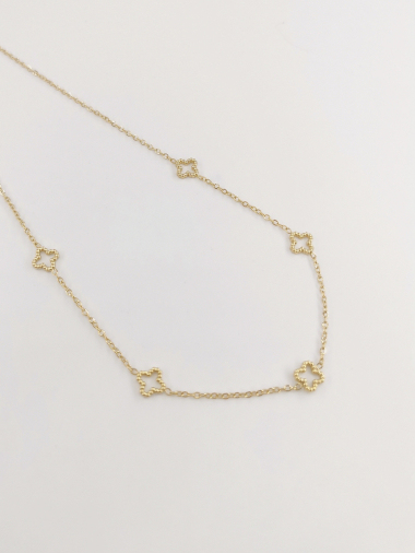 Wholesaler MAISON OKAMI - Stainless steel necklace - clover