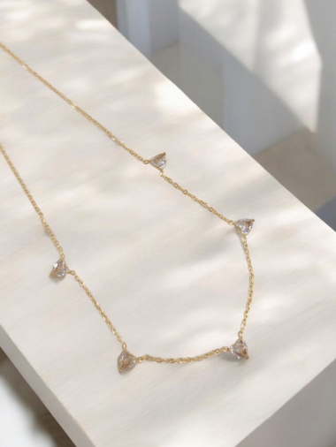 Wholesaler MAISON OKAMI - Stainless steel necklace - zirconium