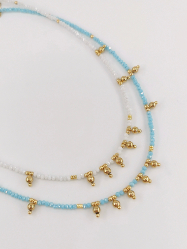 Wholesaler MAISON OKAMI - Rigid stainless steel necklace - q crystal