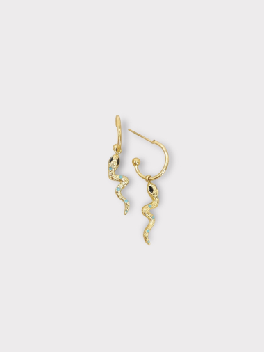 Wholesaler MAISON OKAMI - Stainless steel hoop earrings - snake