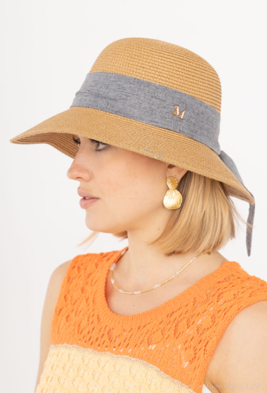 Mayorista MAR&CO Accessoires - Sombrero de paja pajarita grande detrás
