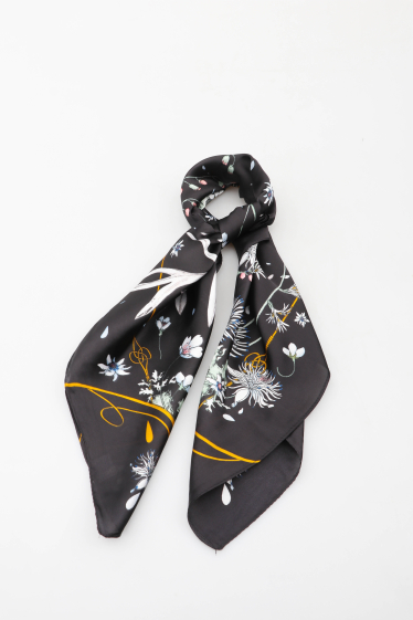 Mayorista MAR&CO Accessoires - Cuadrado pequeño de seda 70*70 cm estampado de flores
