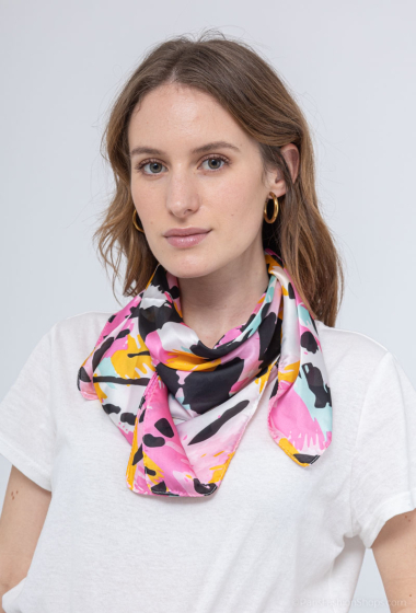 Grossiste MAR&CO Accessoires - foulard carre soie 70*70cm imprimé léopard