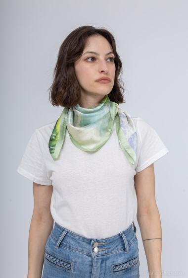 Grossiste MAR&CO Accessoires - foulard carre soie imprimé 70*70cm