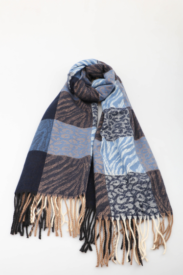 Grossiste MAR&CO Accessoires - foulard imprimé à leopard carreaux