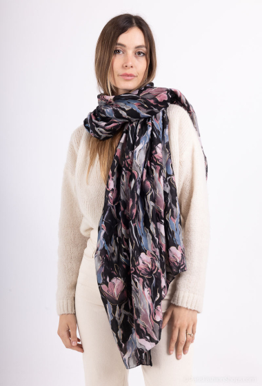 Wholesaler MAR&CO Accessoires - Flower print scarf with gilding