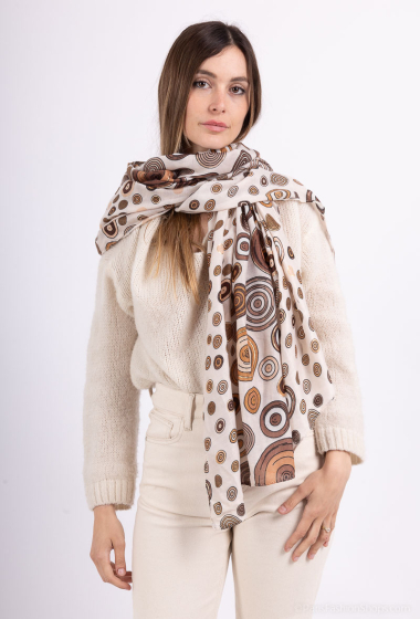 Wholesaler MAR&CO Accessoires - Geometric round printed scarf with gilding