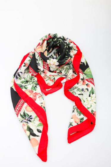 Grossiste MAR&CO Accessoires - grand foulard carre imprimé fleur 130*130cm