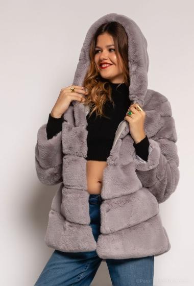 Grossiste MAR&CO Accessoires - Manteau en fourrure à capuche