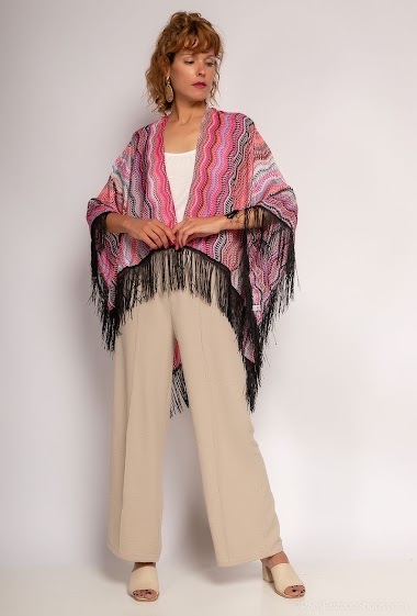 Wholesaler MAR&CO Accessoires - Patterned poncho with fringes