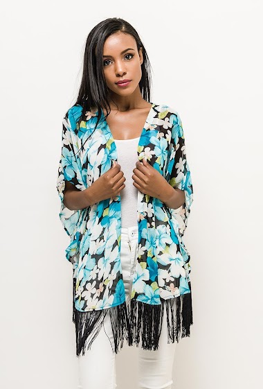 Großhändler MAR&CO Accessoires - Floral kimono with fringes