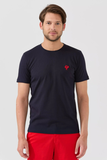 Wholesaler Marco Frank - Gerard: T-shirt with the emblematic embroidered rooster logo
