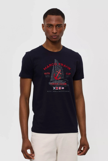 Grossiste Marco Frank - Lyon : T-Shirt logo brodé Imprimé Nautique