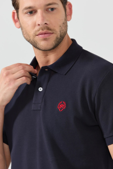 Wholesaler Marco Frank - Stone: Polo with embroidered logo