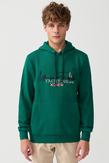 Wholesaler Marco Frank - Hooded sweatshirt with pima cotton embroidered logo