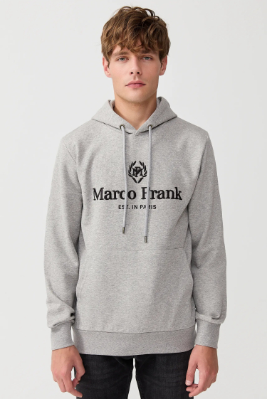 Grossiste Marco Frank - Sweat à Capuche Avec Logo Brodé coton pima