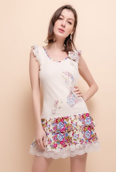 Großhändler MAR&CO - Dress with printed flowers