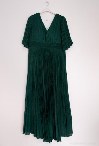 Wholesaler Marie June - Plus Size Sparkly Pleated Evening Dress