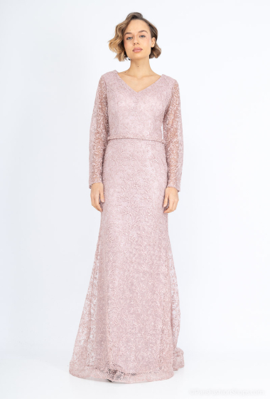 Wholesaler Marie June - Long evening dress with sleeves
