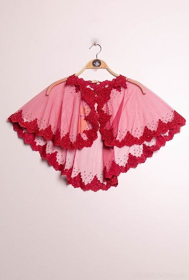 Wholesaler Marie June - Embroidered shawl with rhinestones