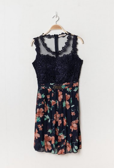 Wholesaler Marie June - Floral dress with lace