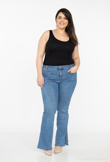 Grossiste Marivy - Grande taille jean fente côté