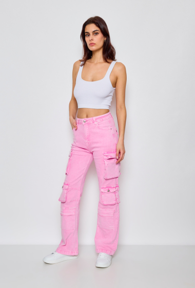 Wholesaler Marivy - Multi-pocket stretch cargo jeans