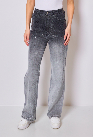 Wholesaler Marivy - Wide-leg tie-dye sequin jeans