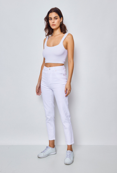 Wholesaler Marivy - White mom fit jeans