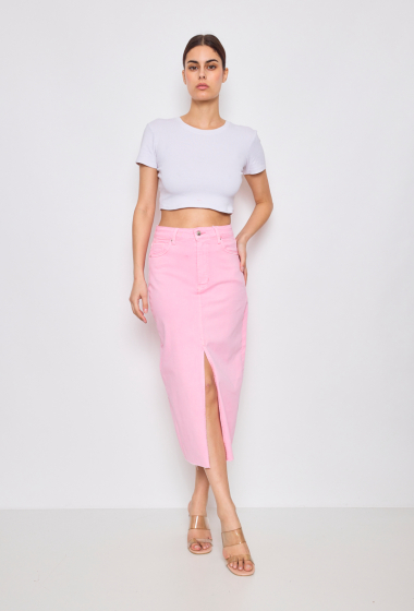 Wholesaler Marivy - Denim skirt with slit