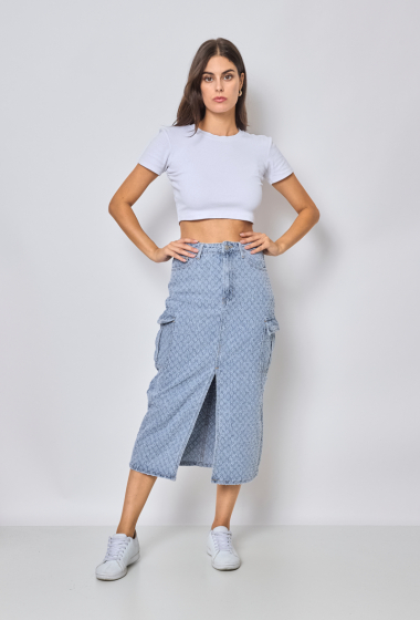 Wholesaler Marivy - Patterned denim skirt