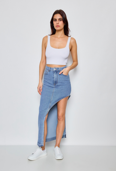 Wholesaler Marivy - Asymmetrical denim skirt