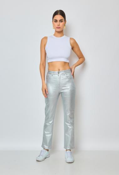 Wholesaler Marivy - Silver shiny straight pants