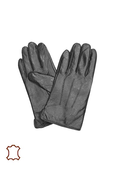 Wholesaler Maromax - Men`s black leather touchscreen glove