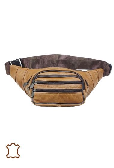 Wholesaler Maromax - Large multi zip leather fanny pack