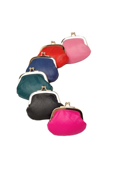 Mini leather clasp purse
