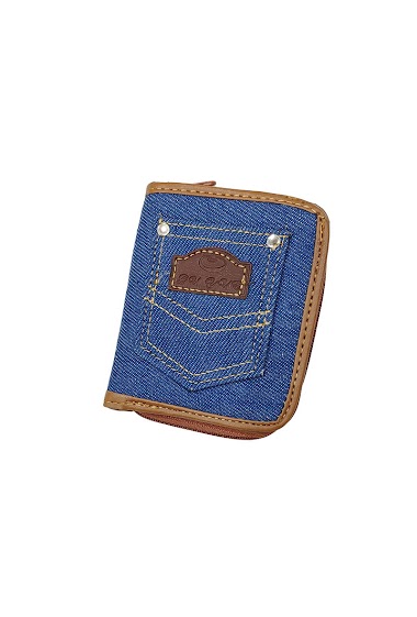 Grossiste Maromax - Petit porte-monnaie zip jean