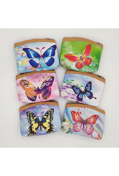 Small butterfly zip coin wallet