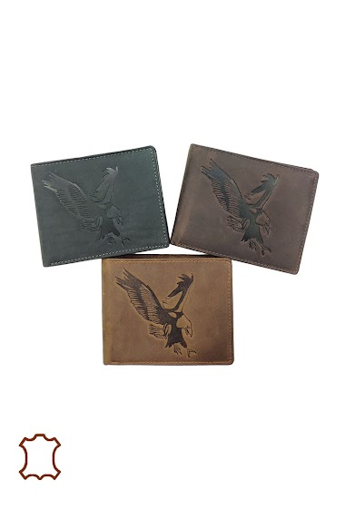 Oily leather eagle coin purse