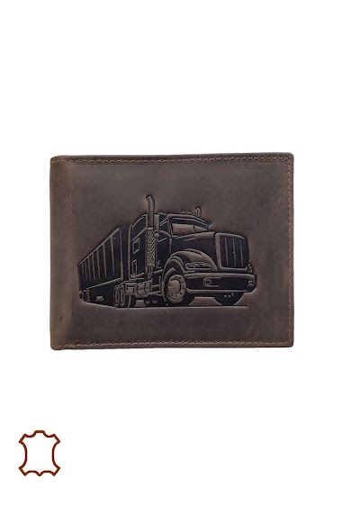 Grossiste Maromax - Porte-monnaie camion cuir gras