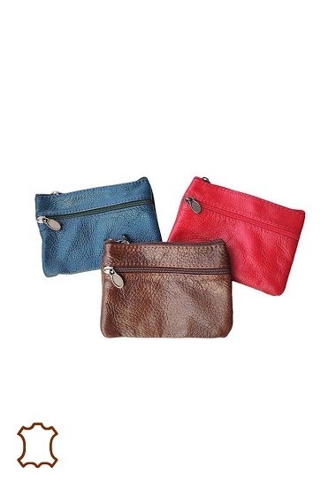 Großhändler Maromax - Double zip leather purse